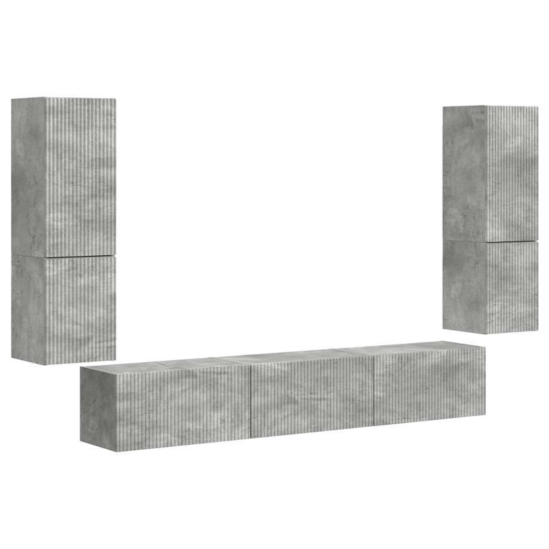 Zestaw szafek RTV 4 pcs Betonowy szary Materiał drewnopochodny