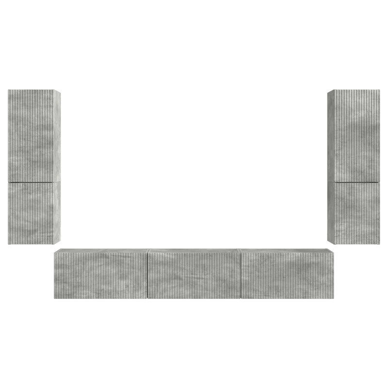 Zestaw szafek RTV 4 pcs Betonowy szary Materiał drewnopochodny