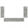 Zestaw szafek RTV 4 pcs Betonowy szary Materiał drewnopochodny