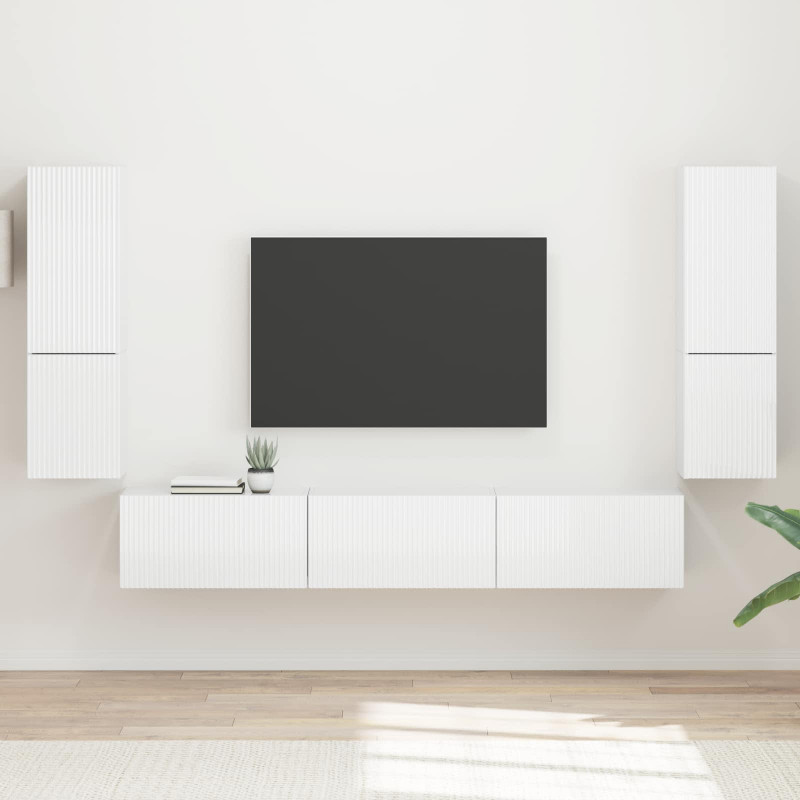 Zestaw szafek RTV 4 pcs Wysoki połysk biały