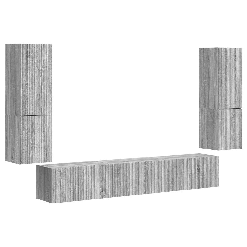 Zestaw szafek RTV 4 pcs Szary Sonoma Materiał drewnopochodny