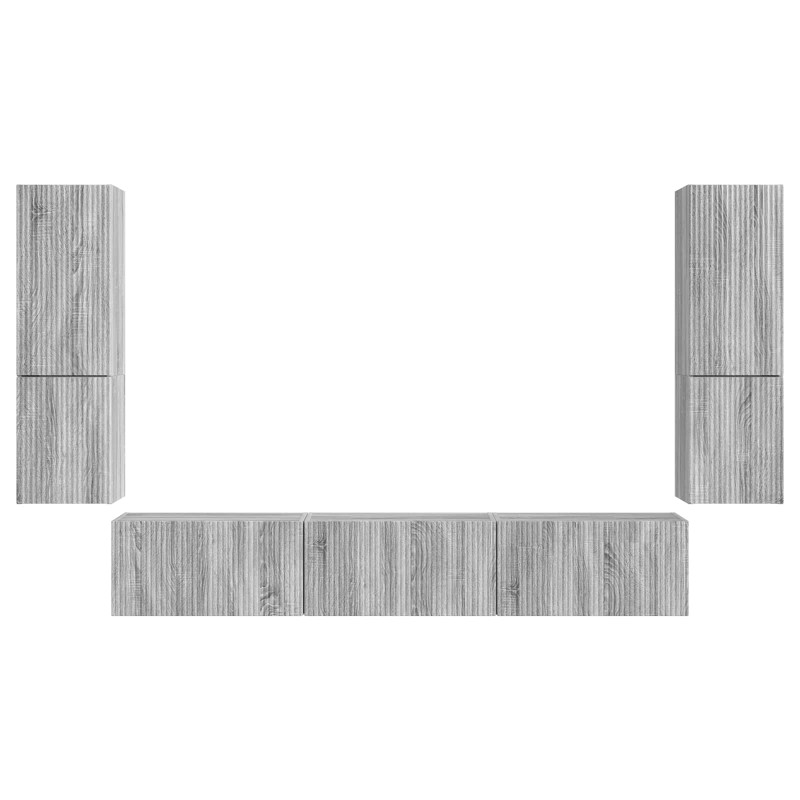 Zestaw szafek RTV 4 pcs Szary Sonoma Materiał drewnopochodny