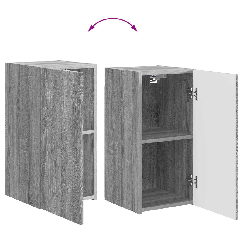 Zestaw szafek RTV 4 pcs Szary Sonoma Materiał drewnopochodny