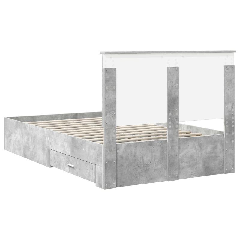 Ramka łóżka Betonowy szary 120 x 190 cm Materiał drewnopochodny