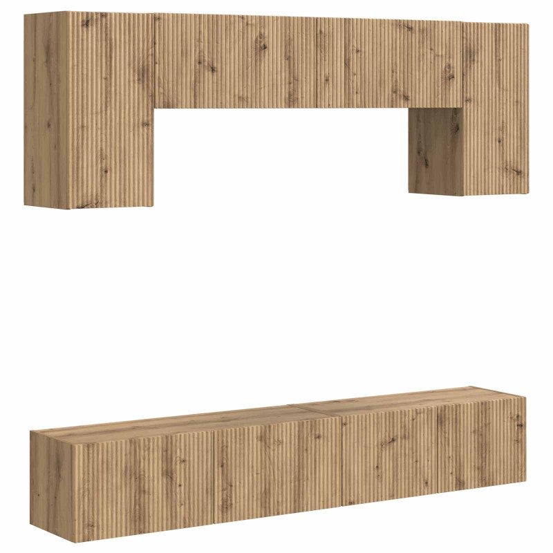 Zestaw szafek RTV 5 pcs Czarny Materiał drewnopochodny