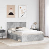 Ramka łóżka Betonowy 140 x 190 cm Lite drewno sosnowe