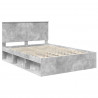 Ramka łóżka Betonowy 140 x 190 cm Lite drewno sosnowe