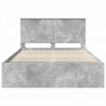 Ramka łóżka Betonowy 140 x 190 cm Lite drewno sosnowe