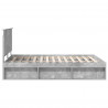 Ramka łóżka Betonowy 140 x 190 cm Lite drewno sosnowe