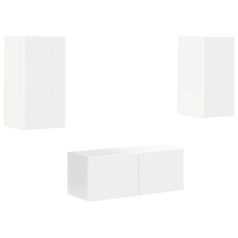 Zestaw szafek RTV 6 pcs Biały Materiał drewnopochodny