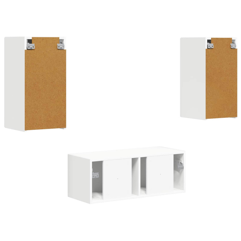 Zestaw szafek RTV 6 pcs Biały Materiał drewnopochodny