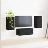 Zestaw szafek RTV 6 pcs Czarny Materiał drewnopochodny