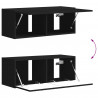Zestaw szafek RTV 6 pcs Czarny Materiał drewnopochodny