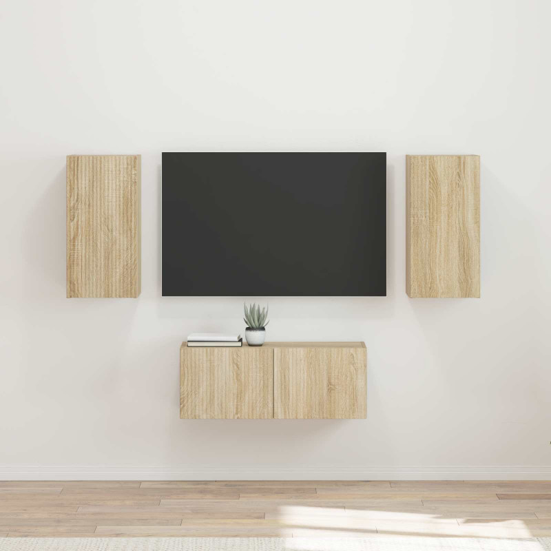 Zestaw szafek RTV 6 pcs Dąb Sonoma Materiał drewnopochodny