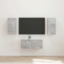 Zestaw szafek RTV 6 pcs Betonowy szary Materiał drewnopochodny