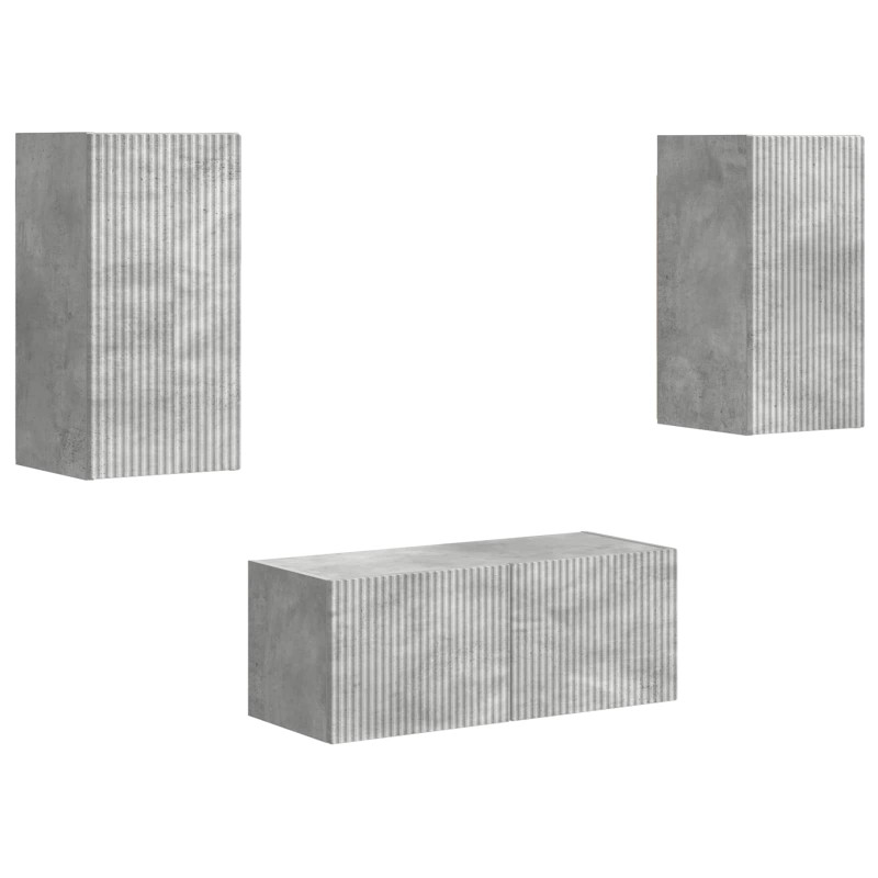 Zestaw szafek RTV 6 pcs Betonowy szary Materiał drewnopochodny