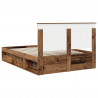 Ramka łóżka Stare drewno 140 x 190 cm Lite drewno sosnowe