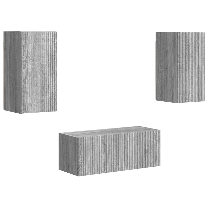 Zestaw szafek RTV 6 pcs Szary Sonoma Materiał drewnopochodny