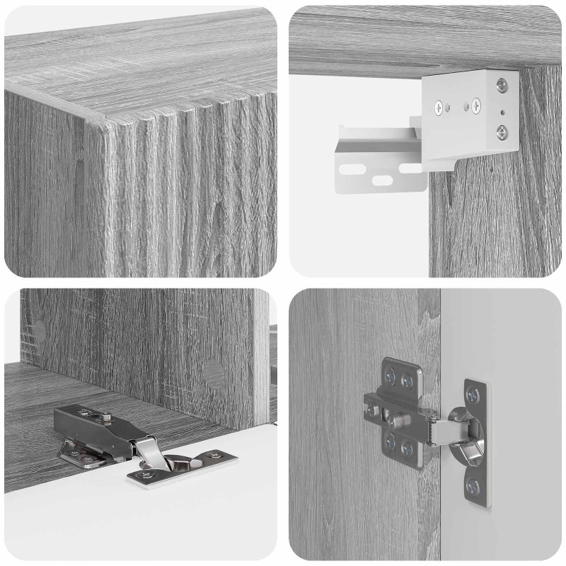 Zestaw szafek RTV 6 pcs Szary Sonoma Materiał drewnopochodny