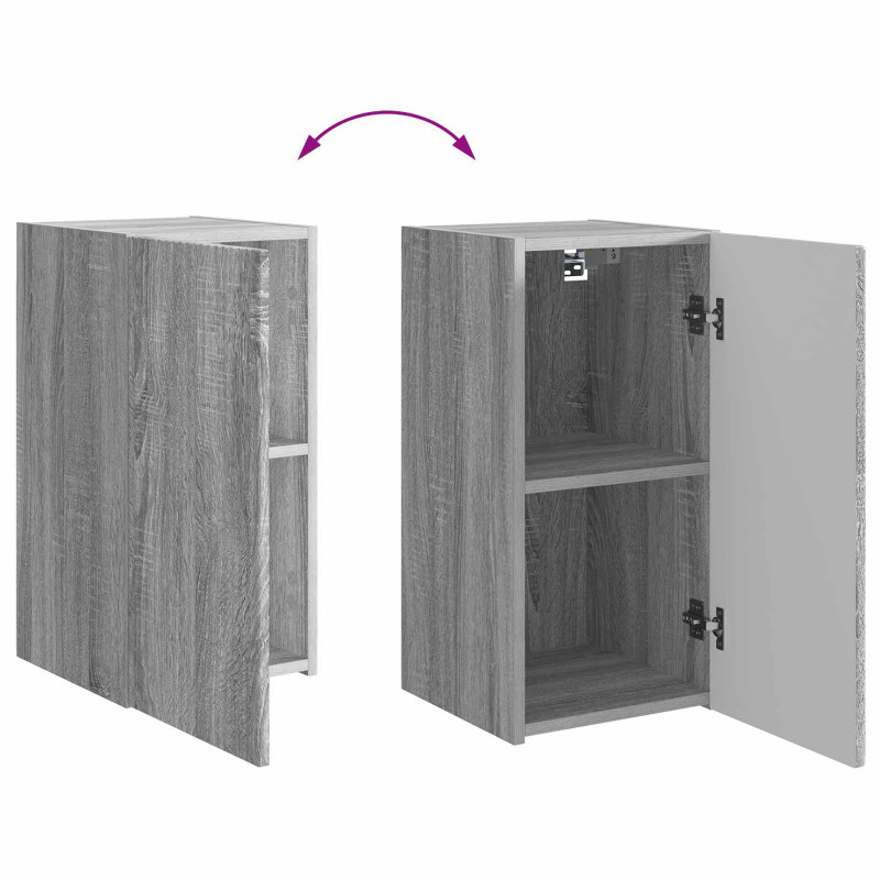 Zestaw szafek RTV 6 pcs Szary Sonoma Materiał drewnopochodny