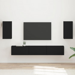 Zestaw szafek RTV 5 pcs Czarny Materiał drewnopochodny