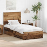 Ramka łóżka Stare drewno 90 x 190 cm Materiał drewnopochodny