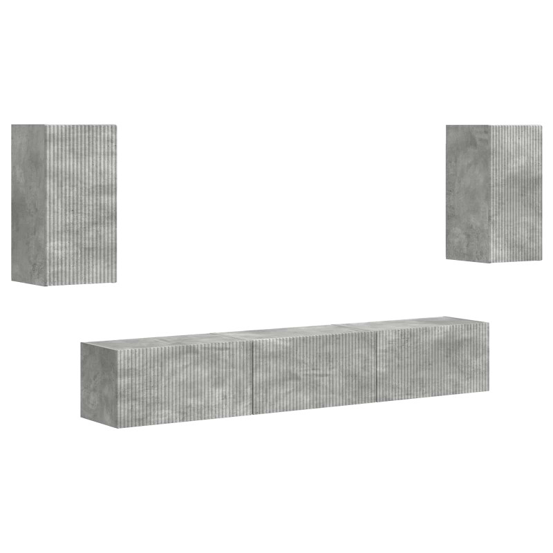 Zestaw szafek RTV 5 pcs Betonowy szary Materiał drewnopochodny