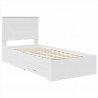 Ramka łóżka Białe i srebro 75 x 190 cm Materiał drewnopochodny