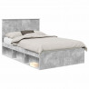 Ramka łóżka Betonowy 120 x 190 cm Lite drewno sosnowe