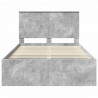 Ramka łóżka Betonowy 120 x 190 cm Lite drewno sosnowe