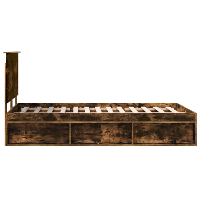 Ramka łóżka Dąb wędzony 120 x 190 cm Lite drewno sosnowe
