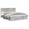Ramka łóżka Betonowy 200 x 200 cm Lite drewno sosnowe