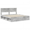 Ramka łóżka Betonowy 200 x 200 cm Lite drewno sosnowe