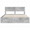 Ramka łóżka Betonowy 200 x 200 cm Lite drewno sosnowe