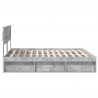Ramka łóżka Betonowy 200 x 200 cm Lite drewno sosnowe