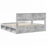 Ramka łóżka Betonowy 200 x 200 cm Lite drewno sosnowe