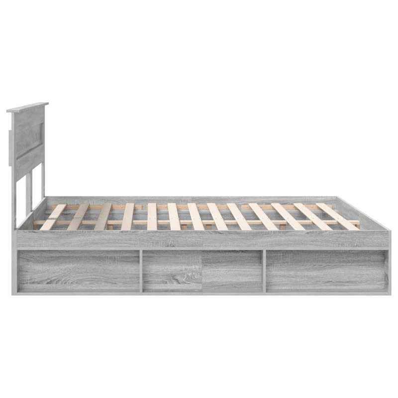 Ramka łóżka Szary Sonoma 200 x 200 cm Lite drewno sosnowe