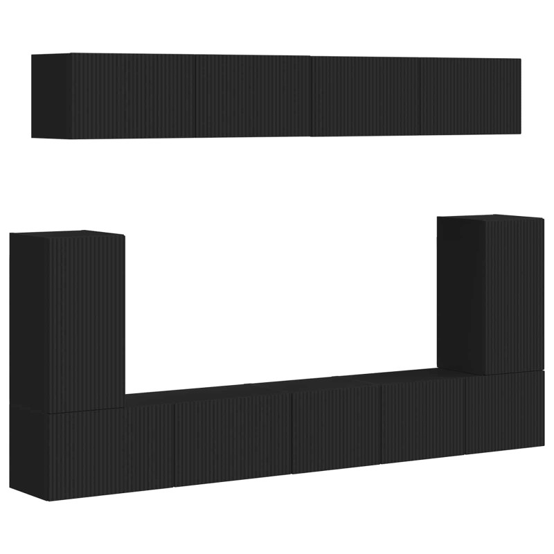Zestaw szafek RTV 5 pcs Czarny Materiał drewnopochodny