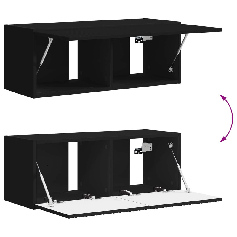 Zestaw szafek RTV 5 pcs Czarny Materiał drewnopochodny