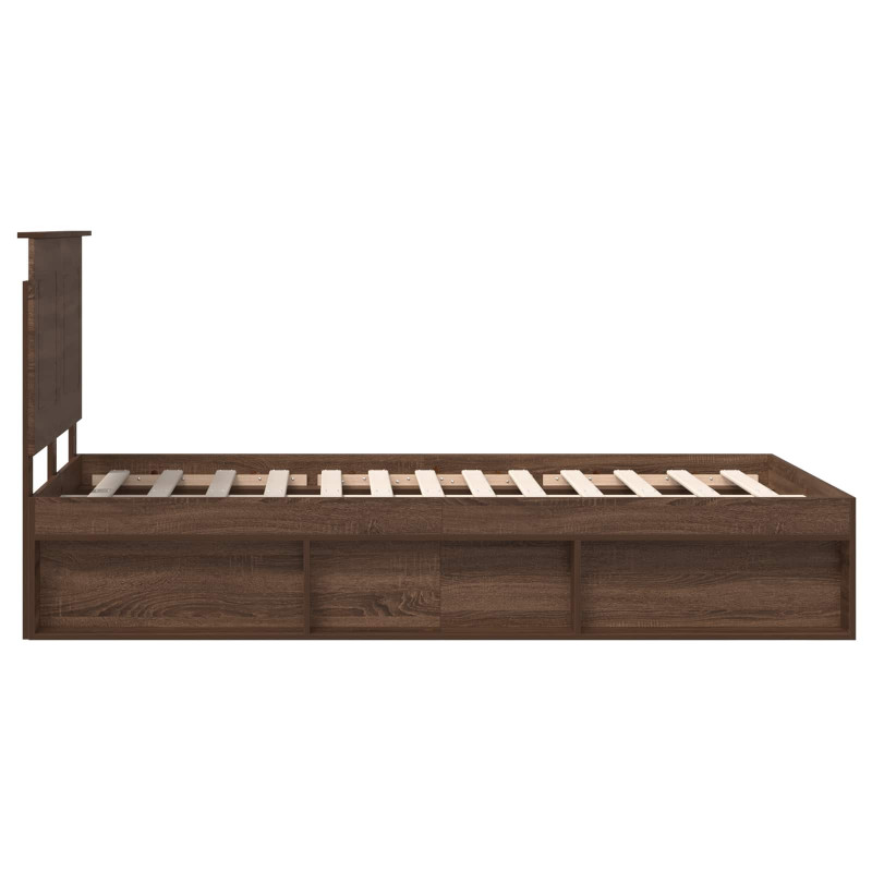 Ramka łóżka Brązowy dąb 120 x 200 cm Lite drewno sosnowe
