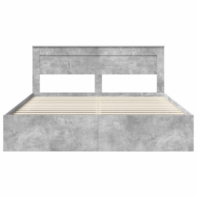 Ramka łóżka Betonowy 180 x 200 cm Lite drewno sosnowe