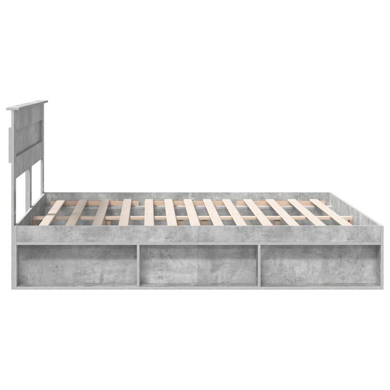 Ramka łóżka Betonowy 180 x 200 cm Lite drewno sosnowe