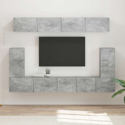 Zestaw szafek RTV 5 pcs Betonowy szary Materiał drewnopochodny
