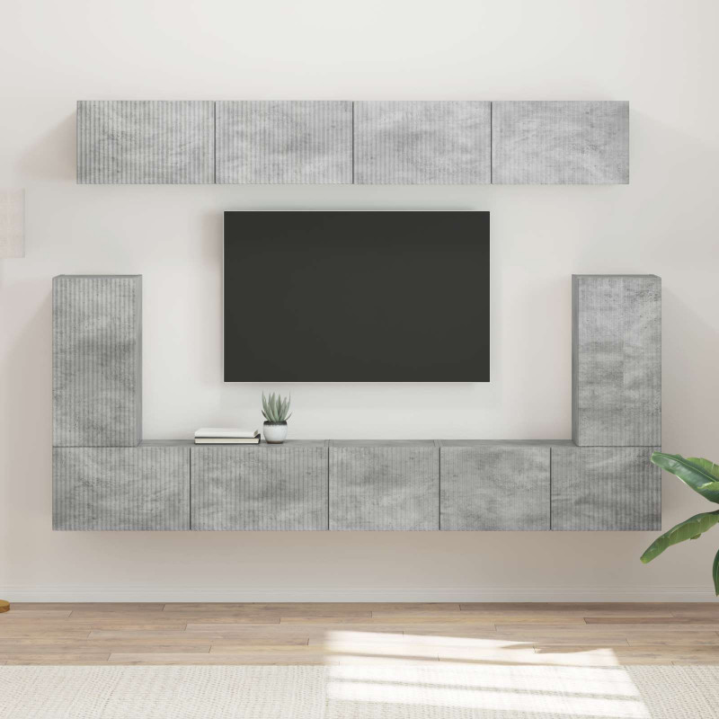 Zestaw szafek RTV 5 pcs Betonowy szary Materiał drewnopochodny