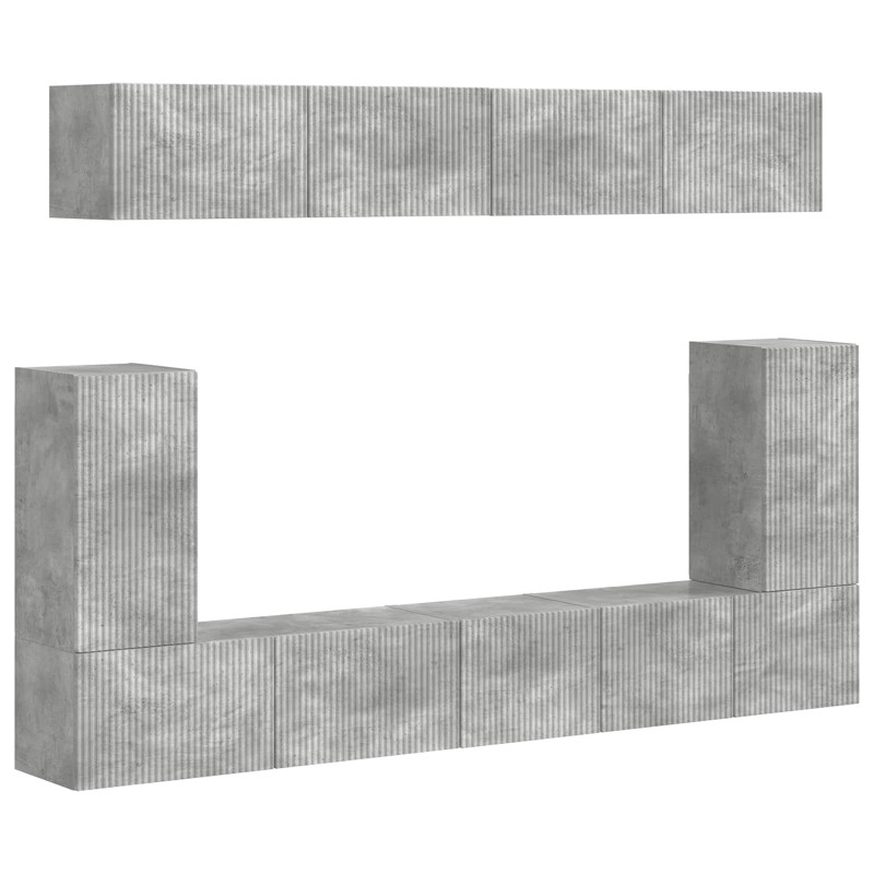 Zestaw szafek RTV 5 pcs Betonowy szary Materiał drewnopochodny