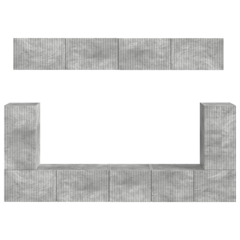 Zestaw szafek RTV 5 pcs Betonowy szary Materiał drewnopochodny
