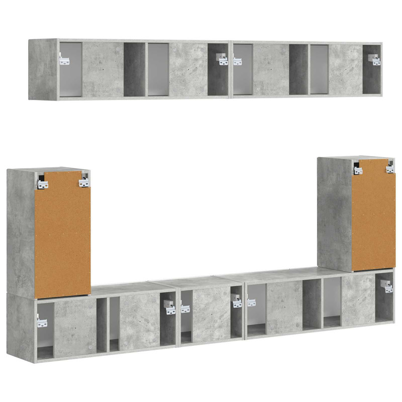 Zestaw szafek RTV 5 pcs Betonowy szary Materiał drewnopochodny