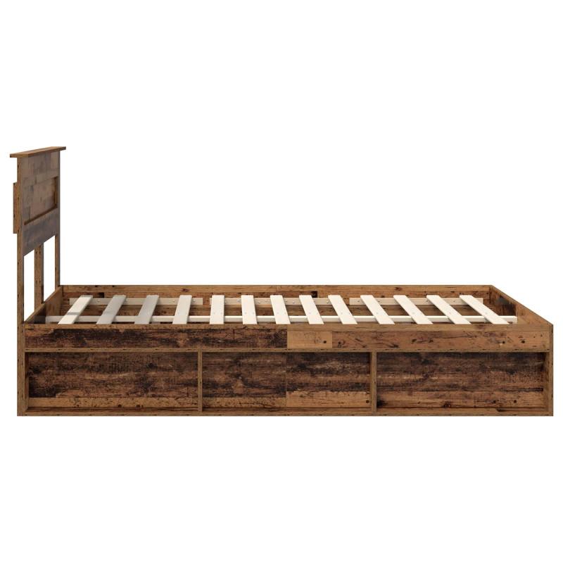 Ramka łóżka Stare drewno 160 x 200 cm Lite drewno sosnowe