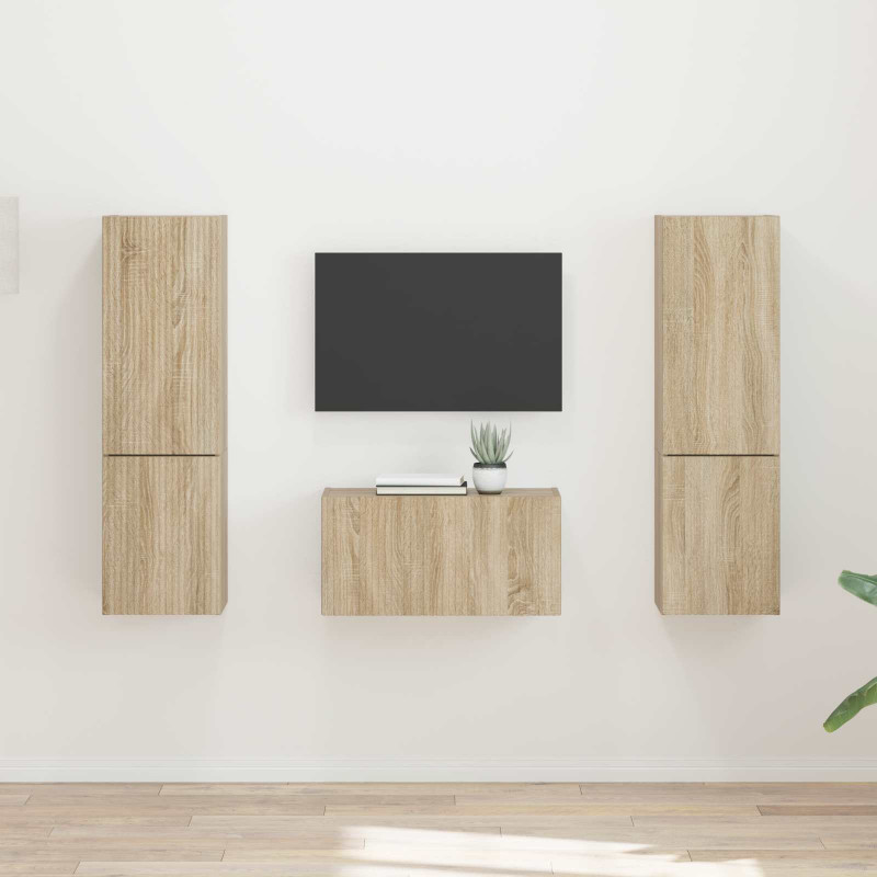 Zestaw szafek RTV 5 pcs Dąb Sonoma Materiał drewnopochodny