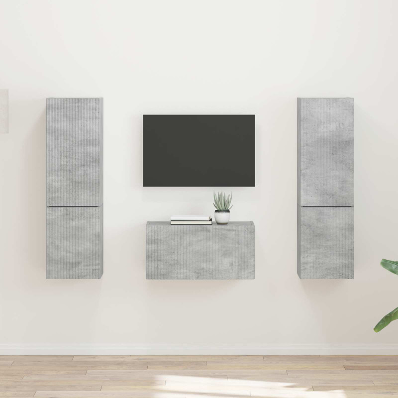 Zestaw szafek RTV 5 pcs Betonowy szary Materiał drewnopochodny
